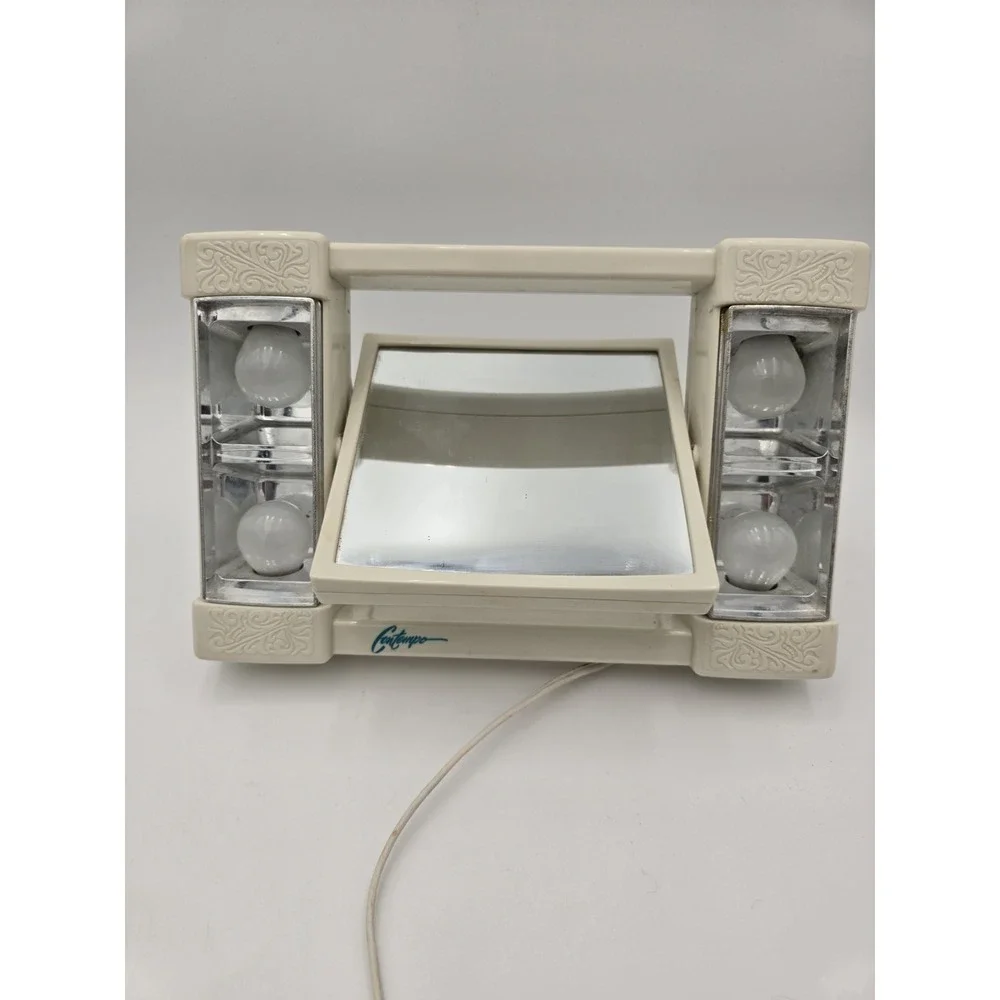 Vintage Make Up Vanity Rotating Mirror Lights And Magnification Contempo 1980s